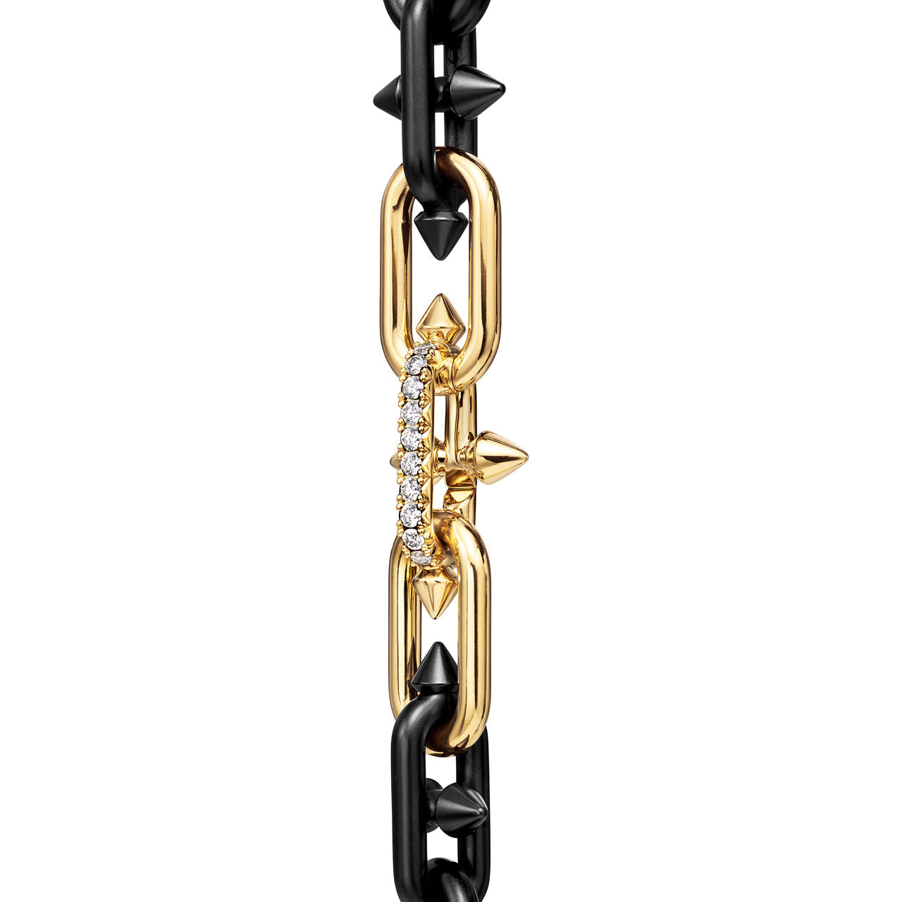 Collier en titane, or 18 carats et diamants