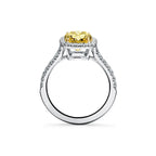 Tiffany Soleste Bague de fiançailles double halo taille coussin avec anneau en platine 950 millièmes et diamants