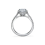 Tiffany Soleste Bague de fiançailles halo taille émeraude avec anneau en platine 950 millièmes et diamants