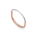 Bracelet jonc étroit en or rose et or blanc 18 carats