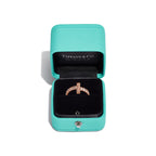 Tiffany T Bague étroite T1 en or rose et diamants