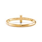 Bracelet jonc à charnière large T1 en or jaune 18 carats