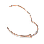 Collier T1 pavé de diamants en or rose