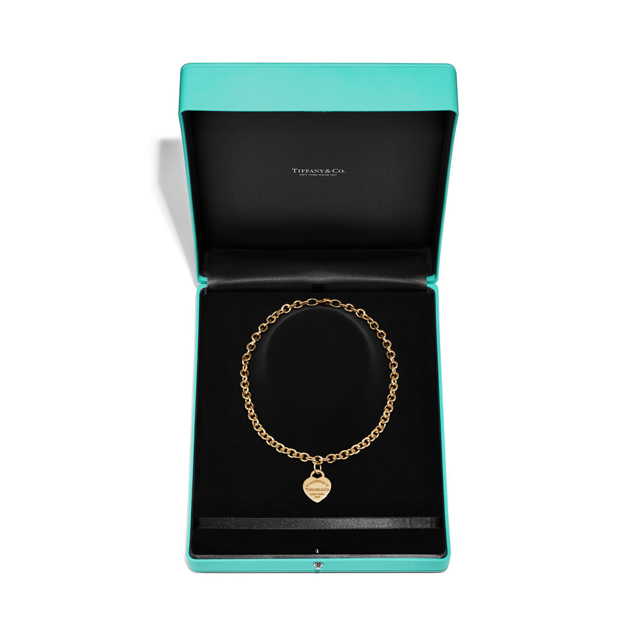 Collier Plaque Cœur en or jaune 18 carats. Medium.