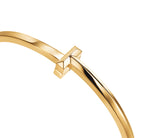 Bracelet jonc étroit à charnière T1 en or jaune 18 carats