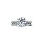 Tiffany® Setting Bague de fiançailles Pavé avec anneau en platine 950 millièmes pavé de diamants