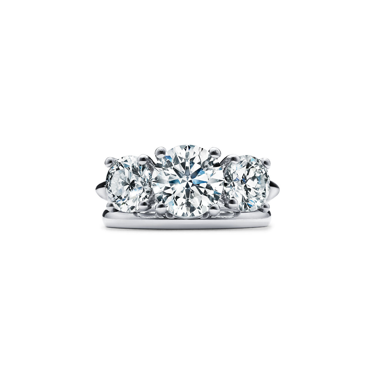 Tiffany Trois pierres Bague de fiançailles en platine 950 millièmes