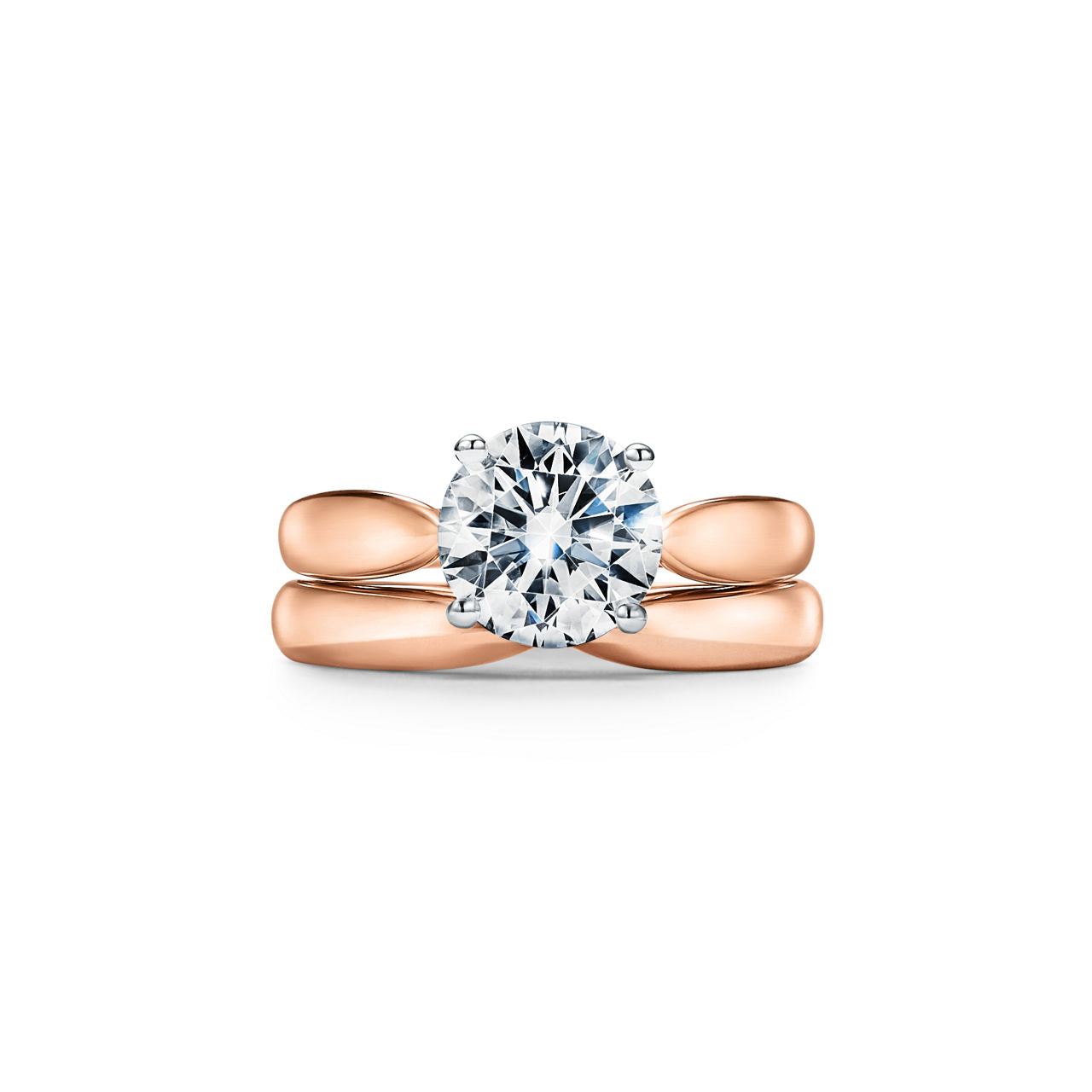 Tiffany Harmony® Bague de fiançailles taille brillant en or rose 18 carats