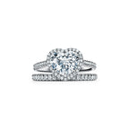 Tiffany Soleste Bague de fiançailles halo taille cœur avec anneau en platine 950 millièmes et diamants