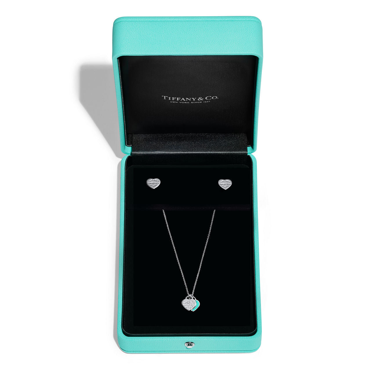 Parure collier et boucles d'oreilles en argent