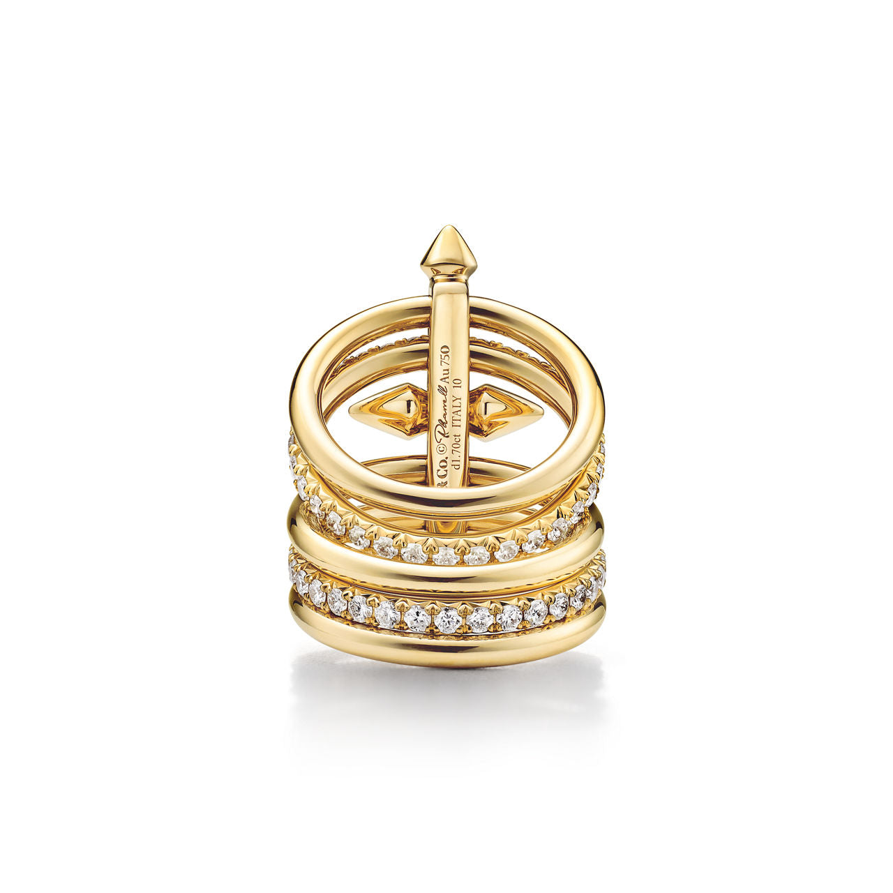 Tiffany Titan by Pharrell Williams Bague à cinq rangées en or 18 carats et diamants