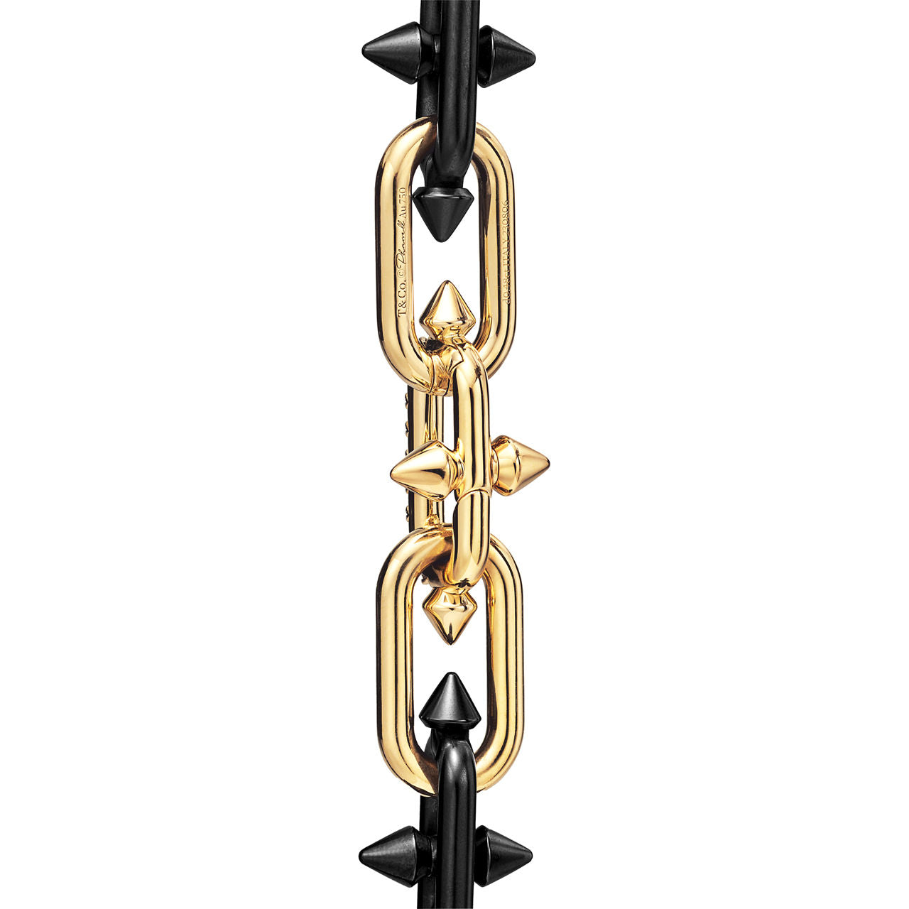 Collier en titane, or 18 carats et diamants