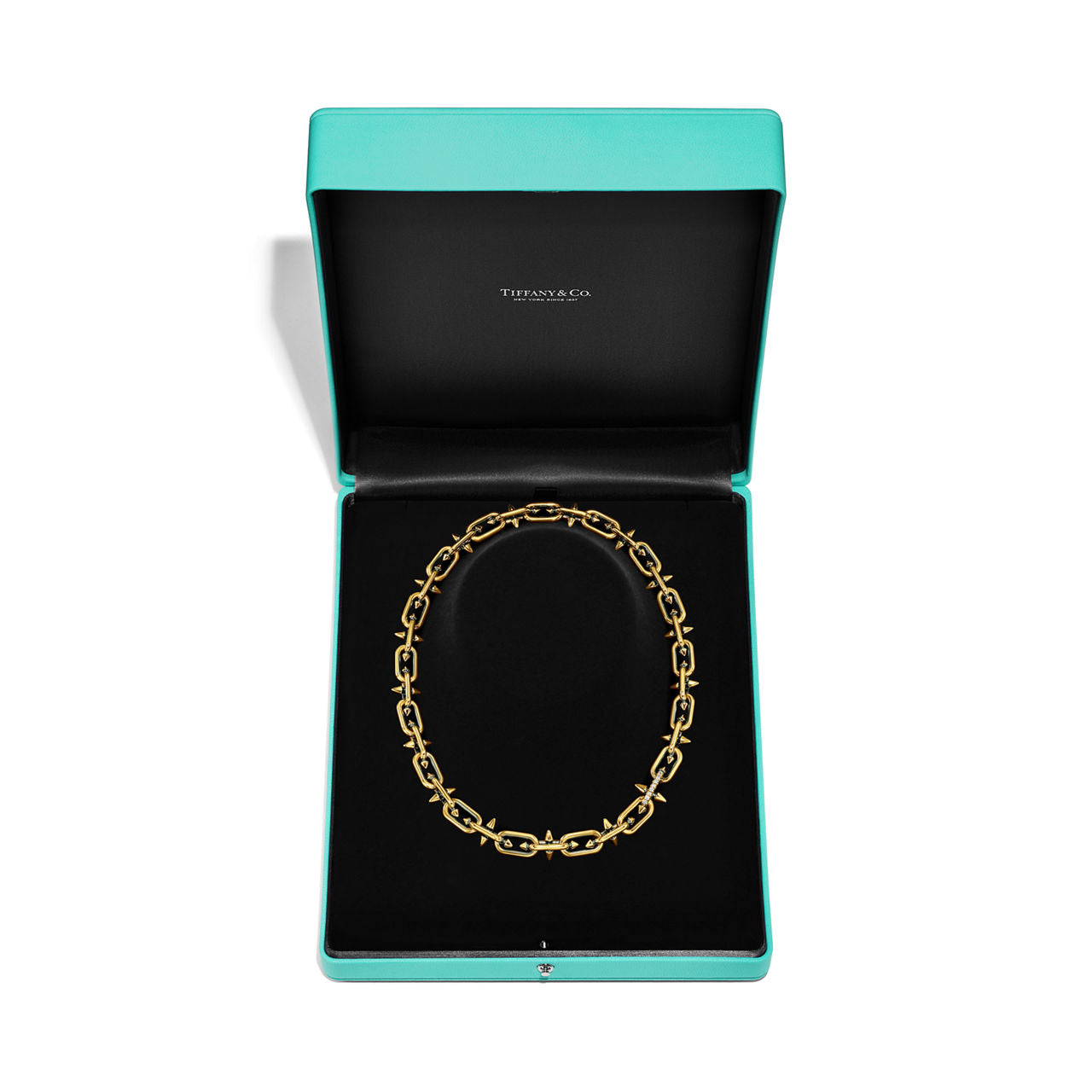 Collier noirci en or et diamants