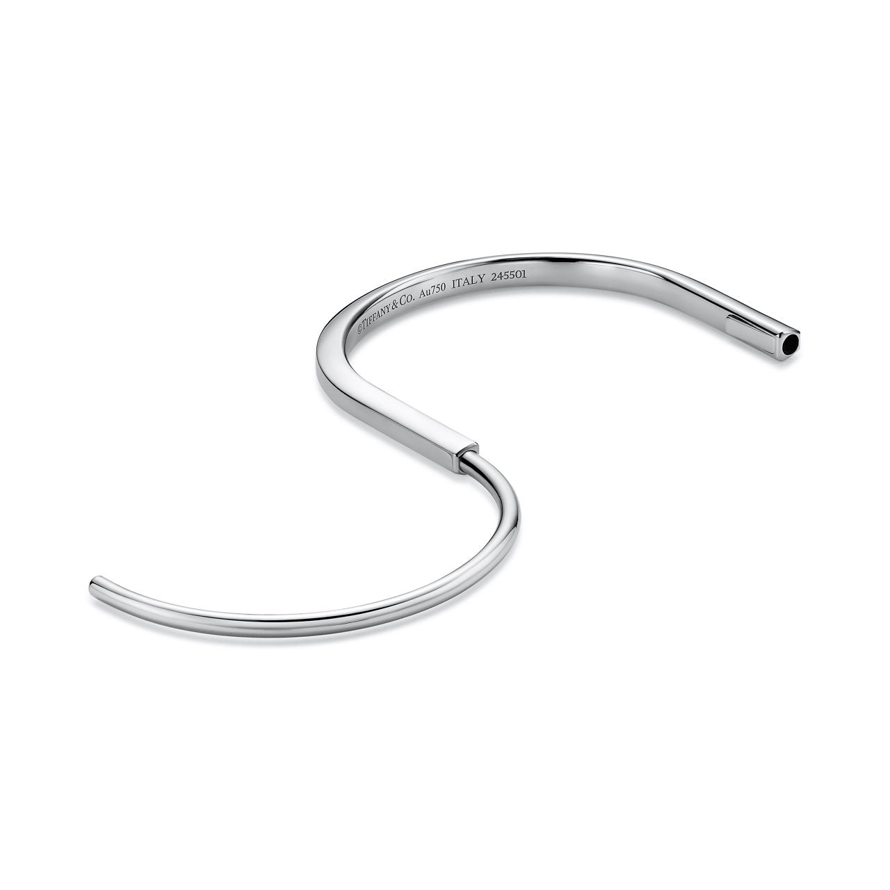 Bracelet jonc étroit en or blanc 18 carats