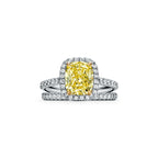 Tiffany Soleste Bague de fiançailles double halo taille coussin avec anneau en platine 950 millièmes et diamants