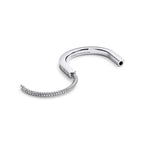 Bracelet jonc en or blanc 18 carats avec diamants pavés et taille baguette