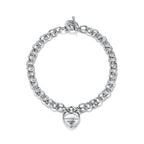 Collier Cœur plein avec fermoir à bascule en argent 925 millièmes