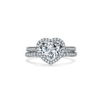 Tiffany Soleste Bague de fiançailles halo taille cœur avec anneau en platine 950 millièmes et diamants