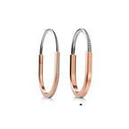 Bracelet jonc en or rose et blanc 18 carats et pavé de diamants demi-cercle