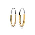 Bracelet jonc en or jaune et blanc 18 carats et pavé de diamants demi-cercle