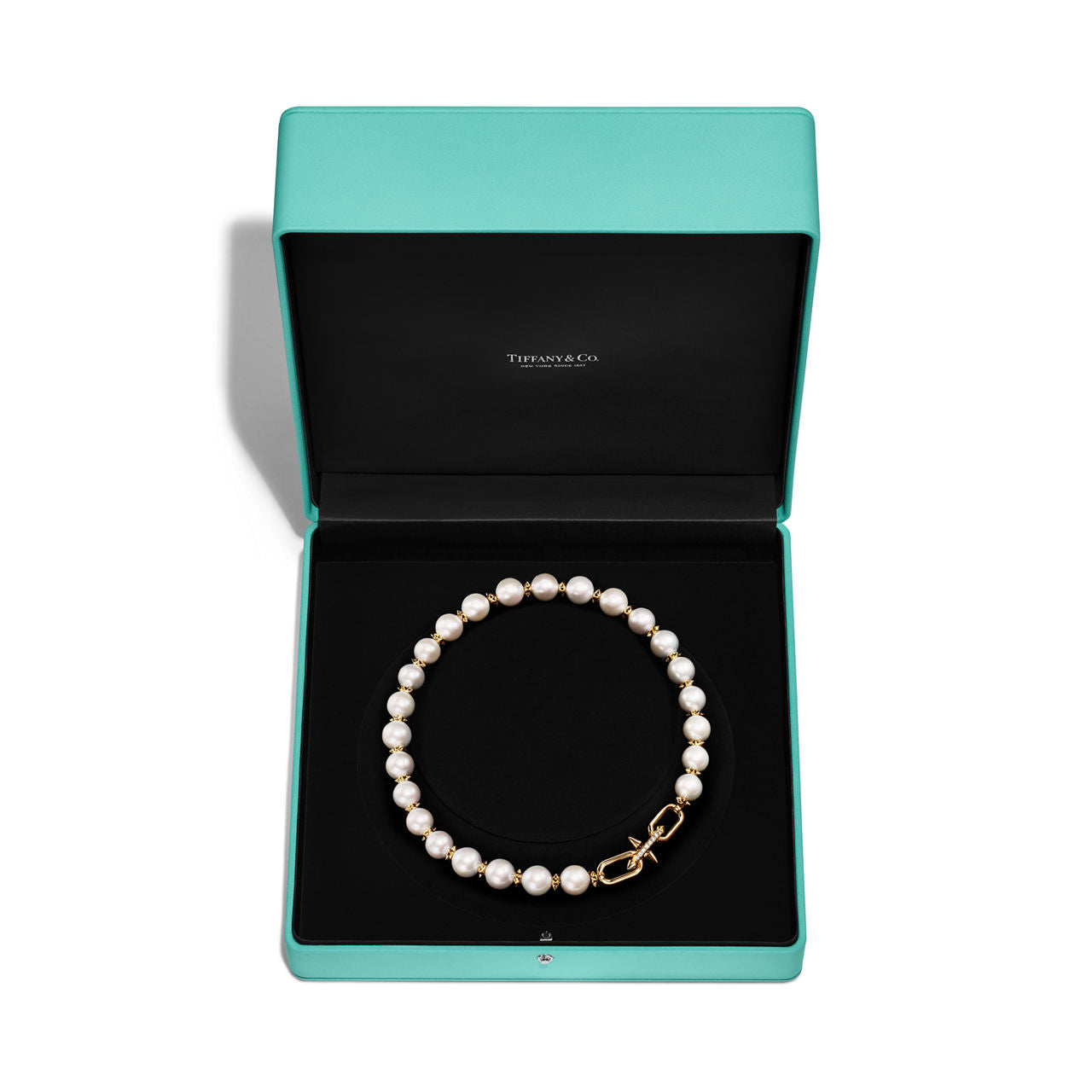 Collier Perles en or jaune et diamants