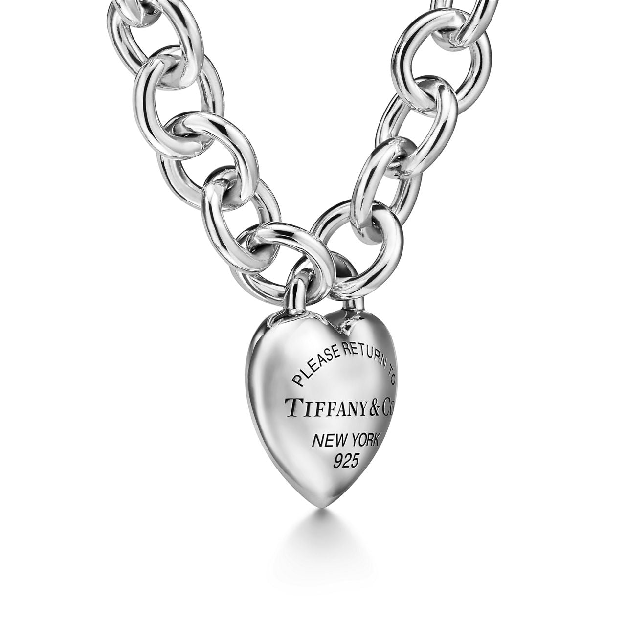 Collier Full Heart avec fermoir à bascule en argent 925 millièmes