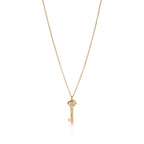 Collier Cœur Plein avec fermoir à bascule en or jaune avec diamants