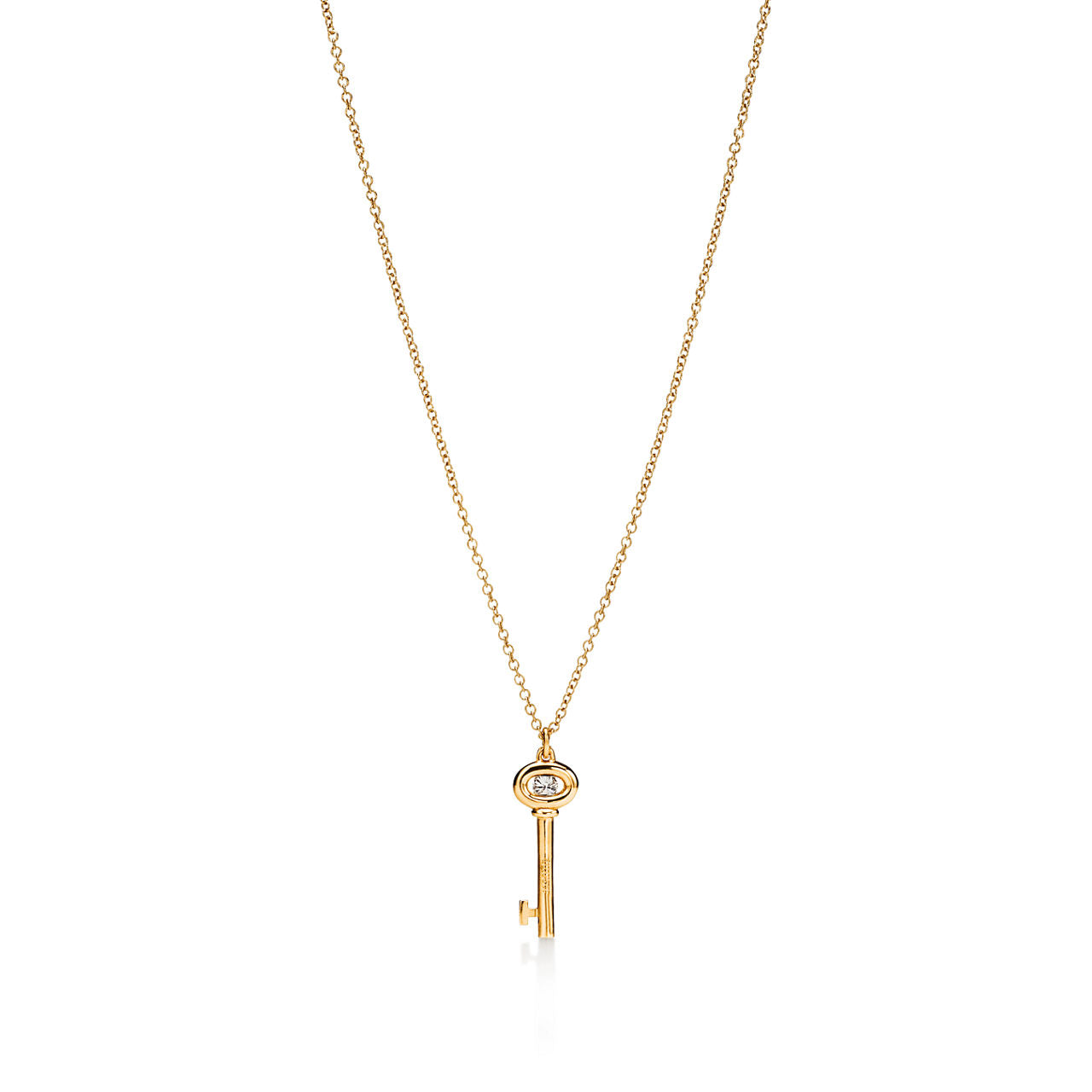 Collier Cœur Plein avec fermoir à bascule en or jaune avec diamants