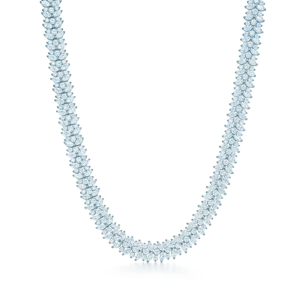 Collier grappe en diamants taille marquise