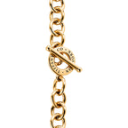 Collier Cœur Plein avec fermoir à bascule en or jaune avec diamants