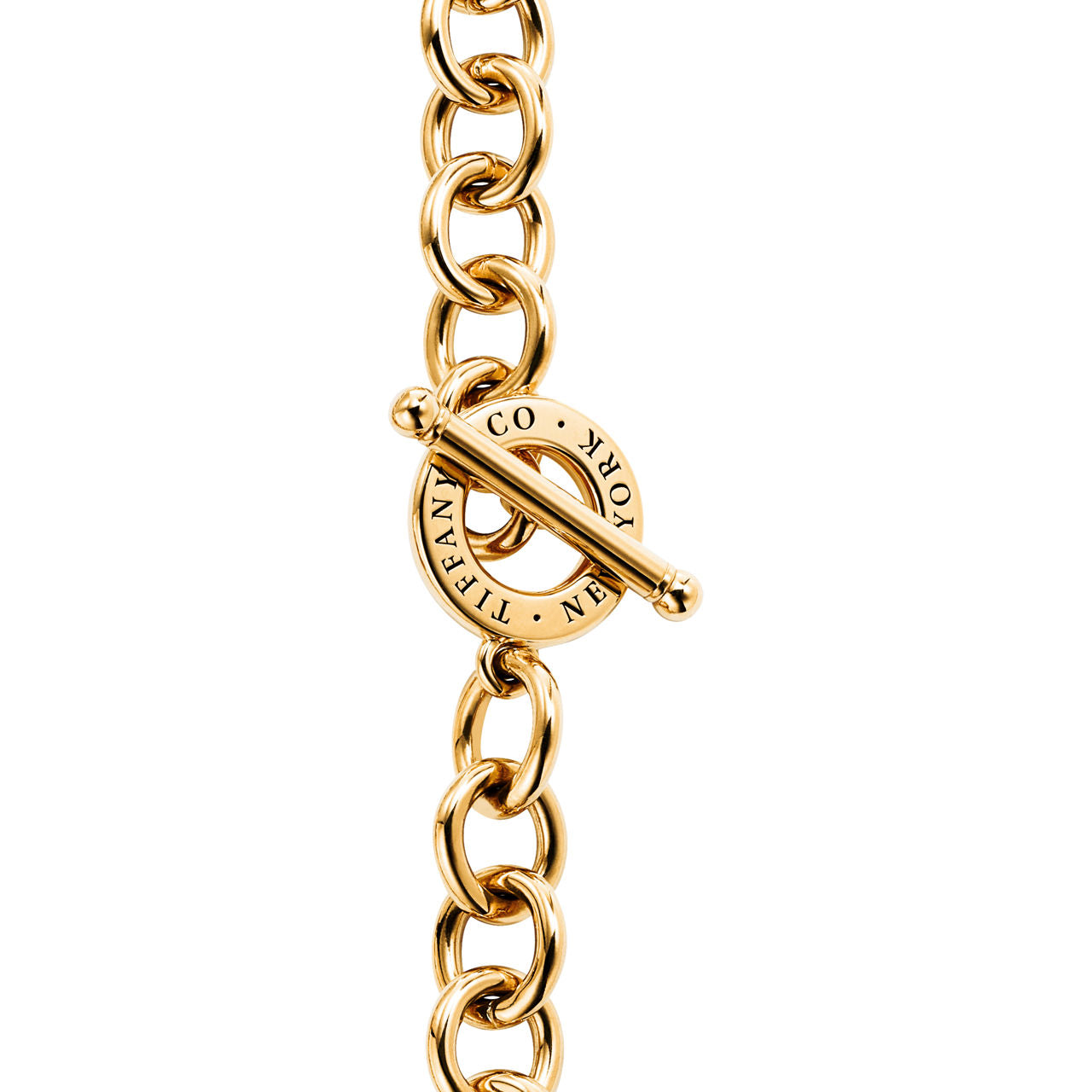 Collier Cœur Plein avec fermoir à bascule en or jaune avec diamants