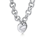 Collier Cœur plein avec fermoir à bascule en argent 925 millièmes