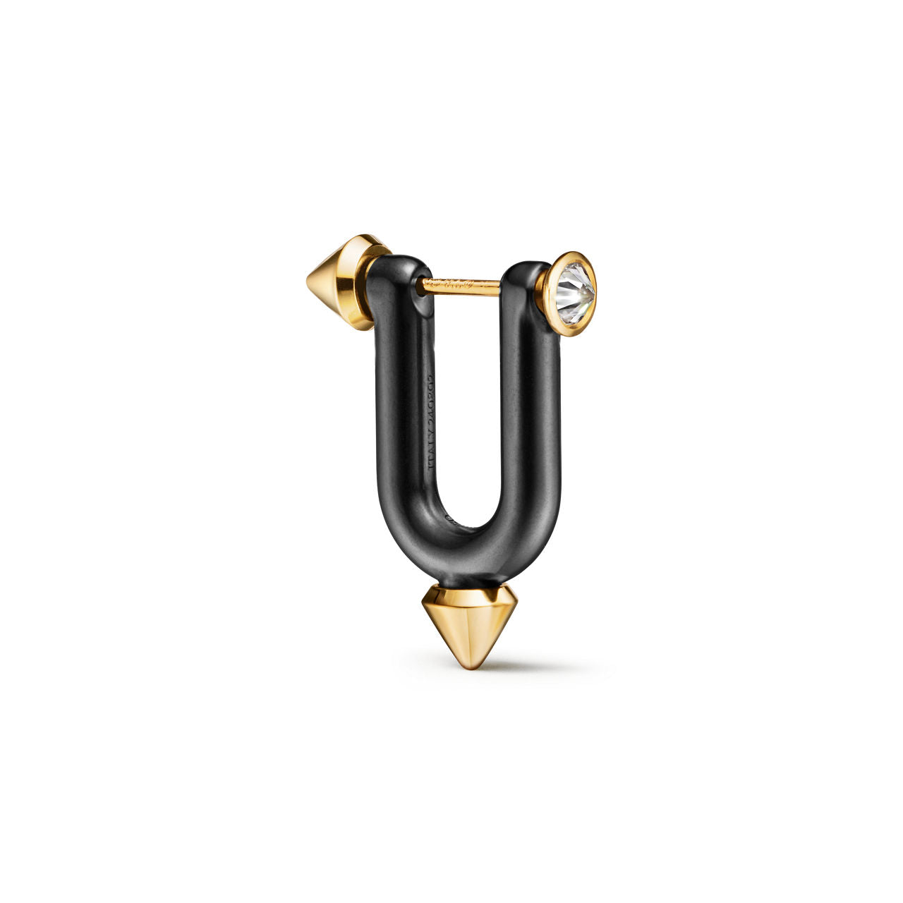 Boucles d’oreilles en titane, or et diamants, Large