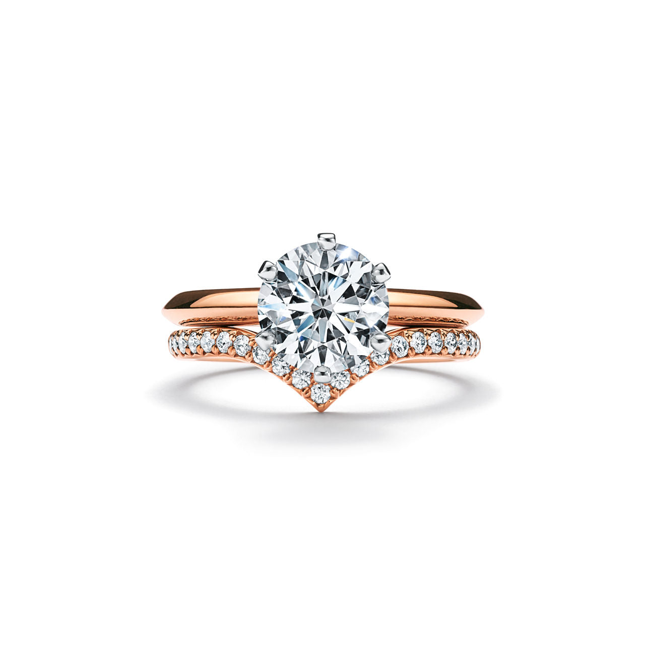 Tiffany® Setting Bague de fiançailles en or rose 18 carats