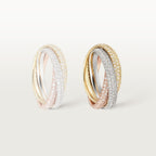 Bague Trinity, modèle classique, pavée