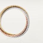 Bague Trinity, petit modèle, pavée