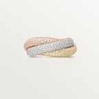 Bague Trinity, grand modèle, pavée