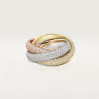 Bague Trinity, grand modèle, pavée