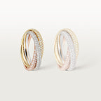 Bague Trinity, petit modèle, pavée
