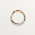 Bague Trinity, modèle classique, pavée