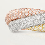 Bague Trinity, grand modèle, pavée