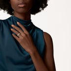 Bague Trinity, petit modèle, pavée