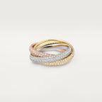 Bague Trinity, modèle classique, pavée