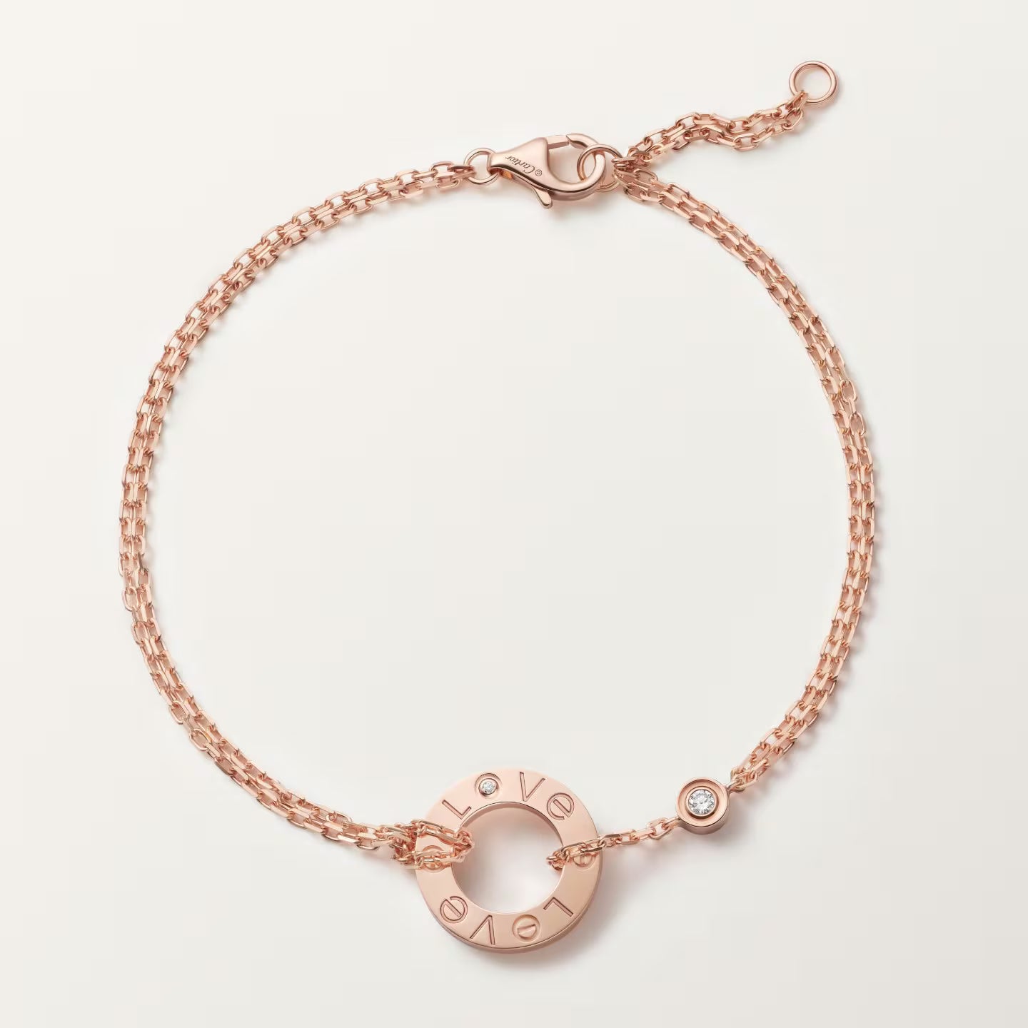 Bracelet LOVE, sur chaîne, 2 diamants