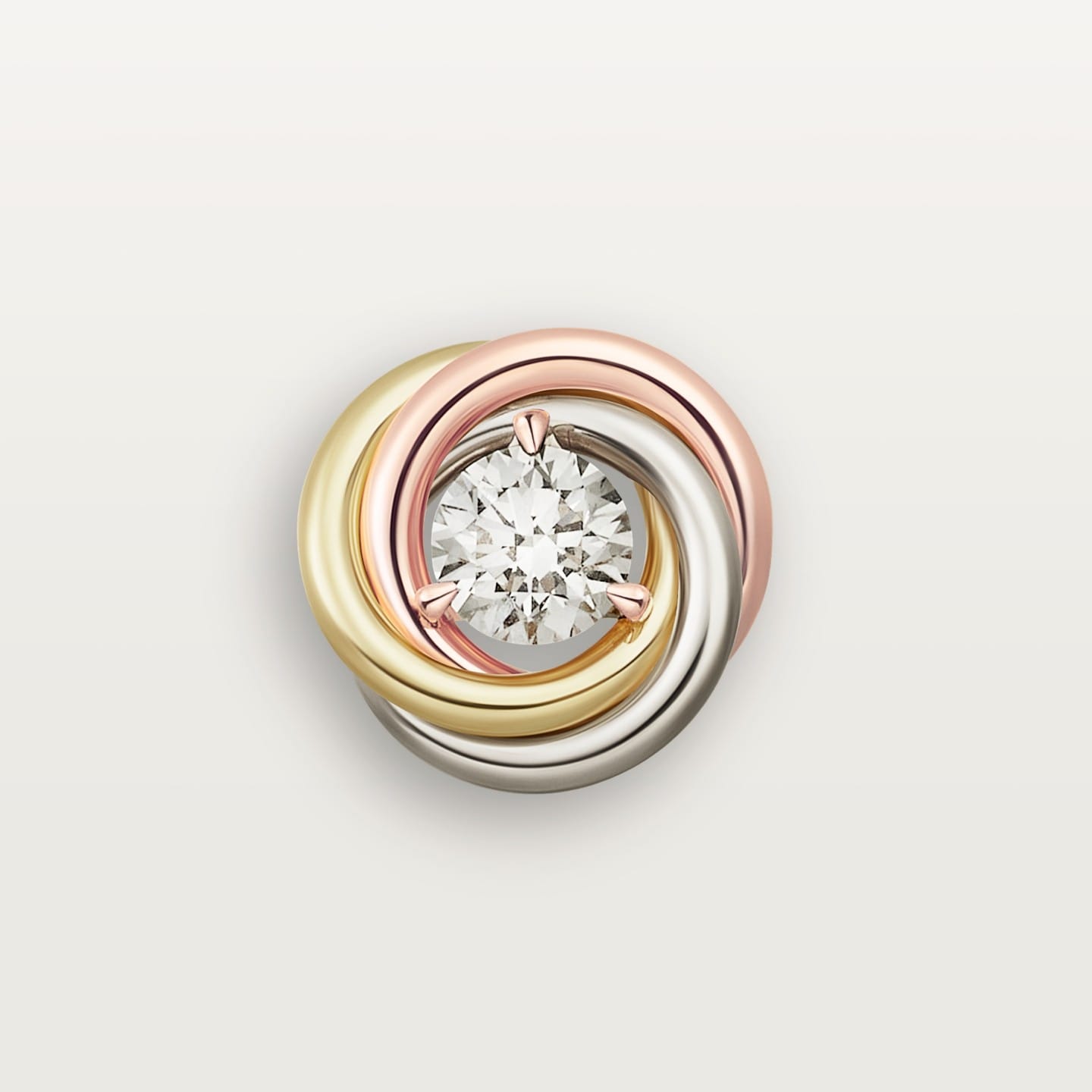 Puces d'oreilles Trinity, diamants taille brillant