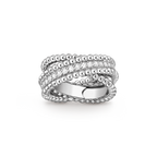 Bague duo Perlée diamants