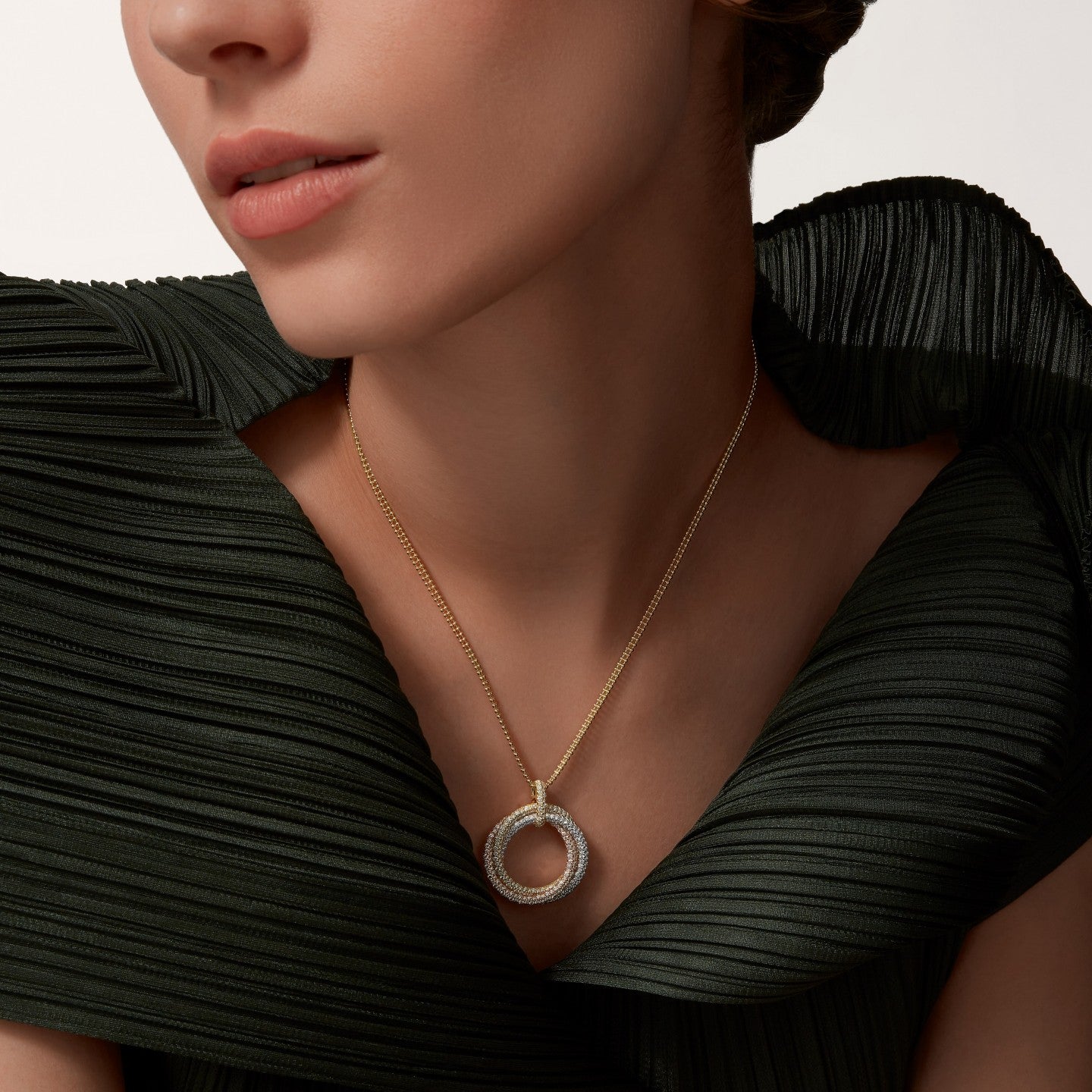 Pendentif Trinity, grand modèle, pavé