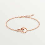 Bracelet LOVE, sur chaîne, semi-pavé