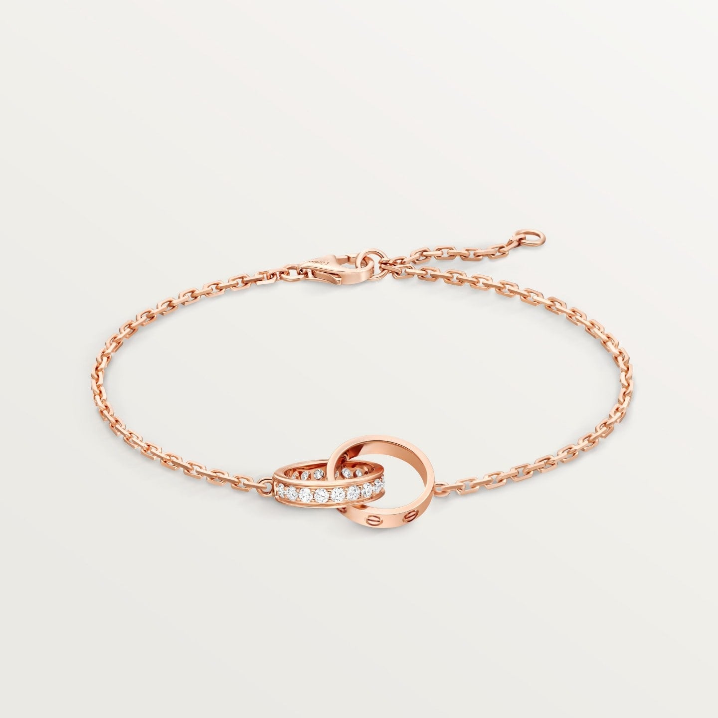 Bracelet LOVE, sur chaîne, semi-pavé