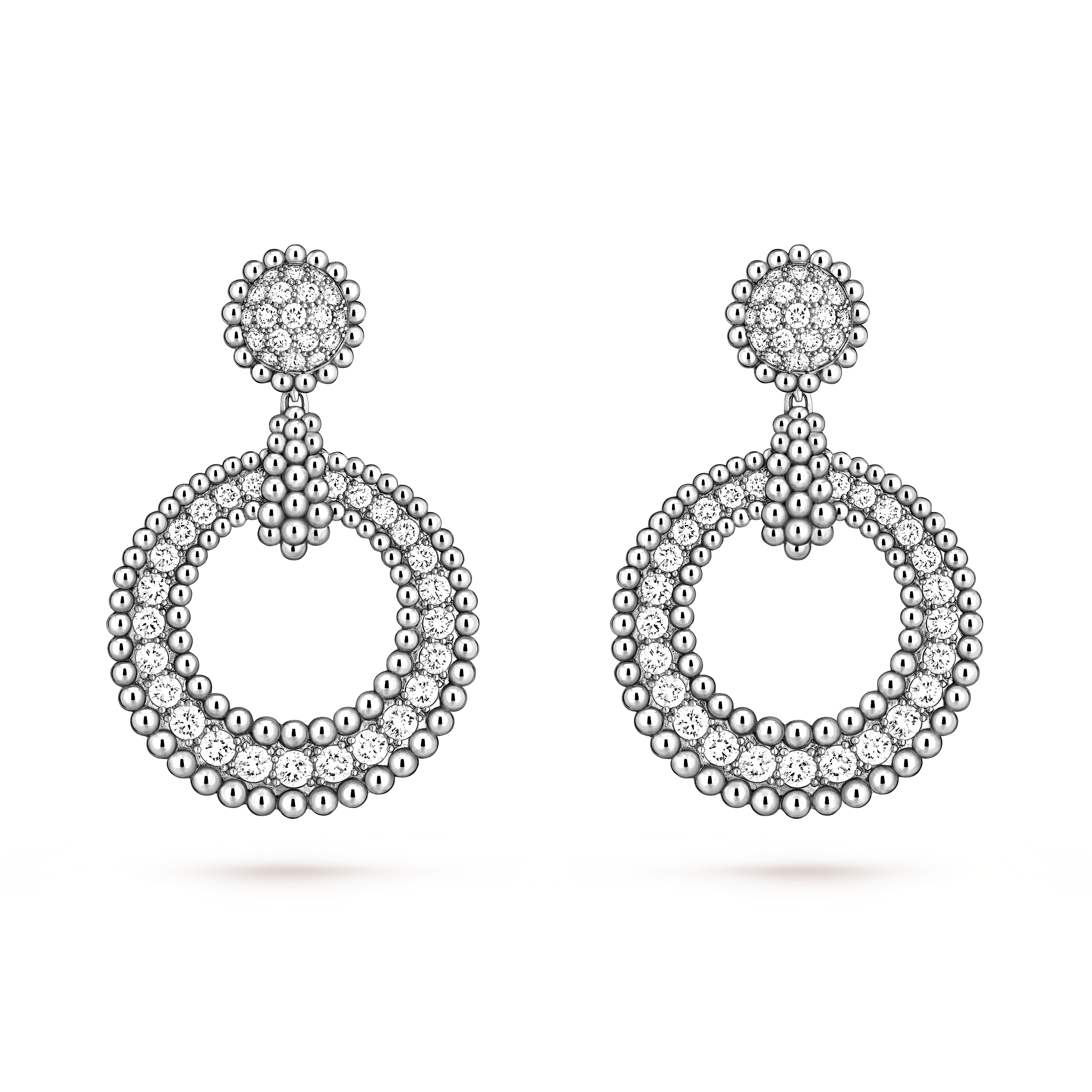 Boucles d'oreilles Perlée diamants